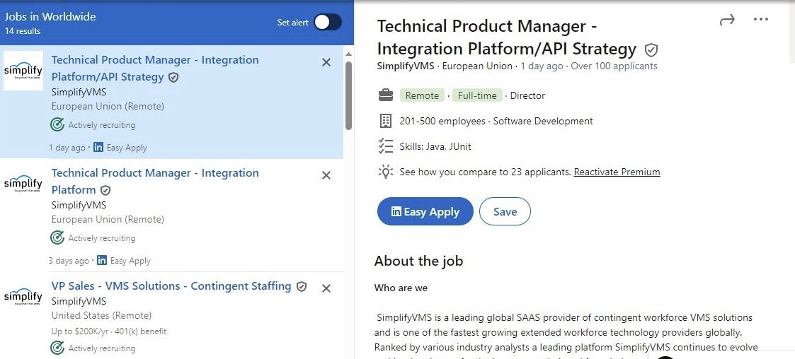Screenshot of (22) Search all Jobs _ LinkedIn